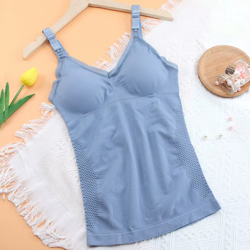 Summer Breast Feeding Tanks Strap Nursing Tank Breastfeeding Pregnant Women Vest Top Breathable Nursing Tops Maternity Clothes