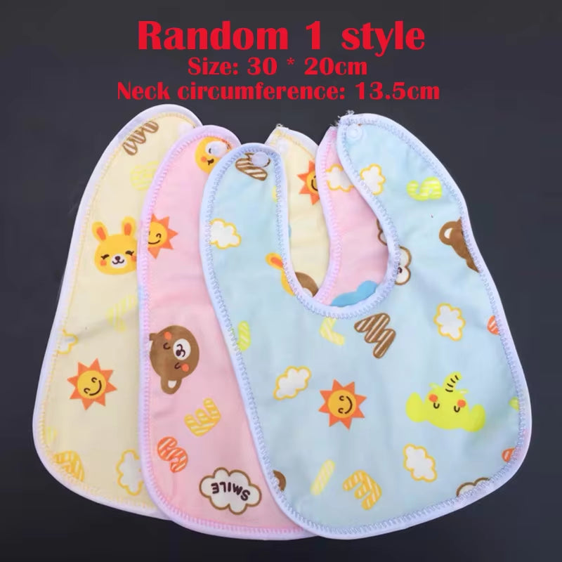 Cartoon Baby Bibs Waterproof Newborn Bandanas Feeding Baby Burp Cloths Girls Boys Saliva Towel Print Apron